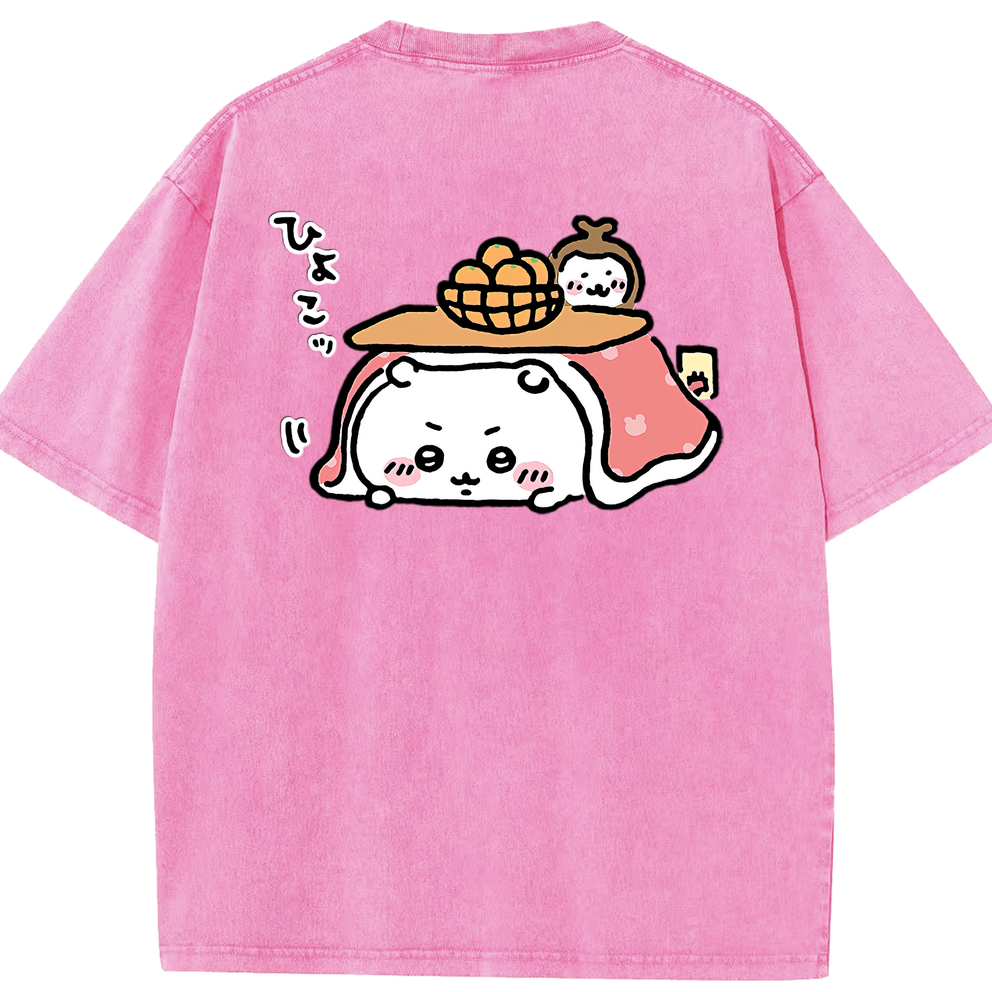 （画像用） ちいかわ ちいかわ Chii-kawa chiikawa 綿100% ヴィンテージ風 半袖Tシャツ（背面プリント）